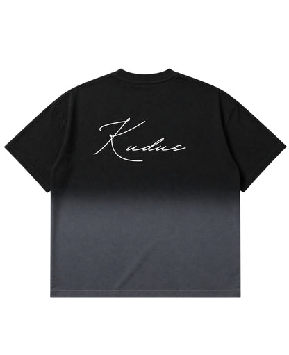Black Ombré Wash Boxy Fit T-shirt Back Design