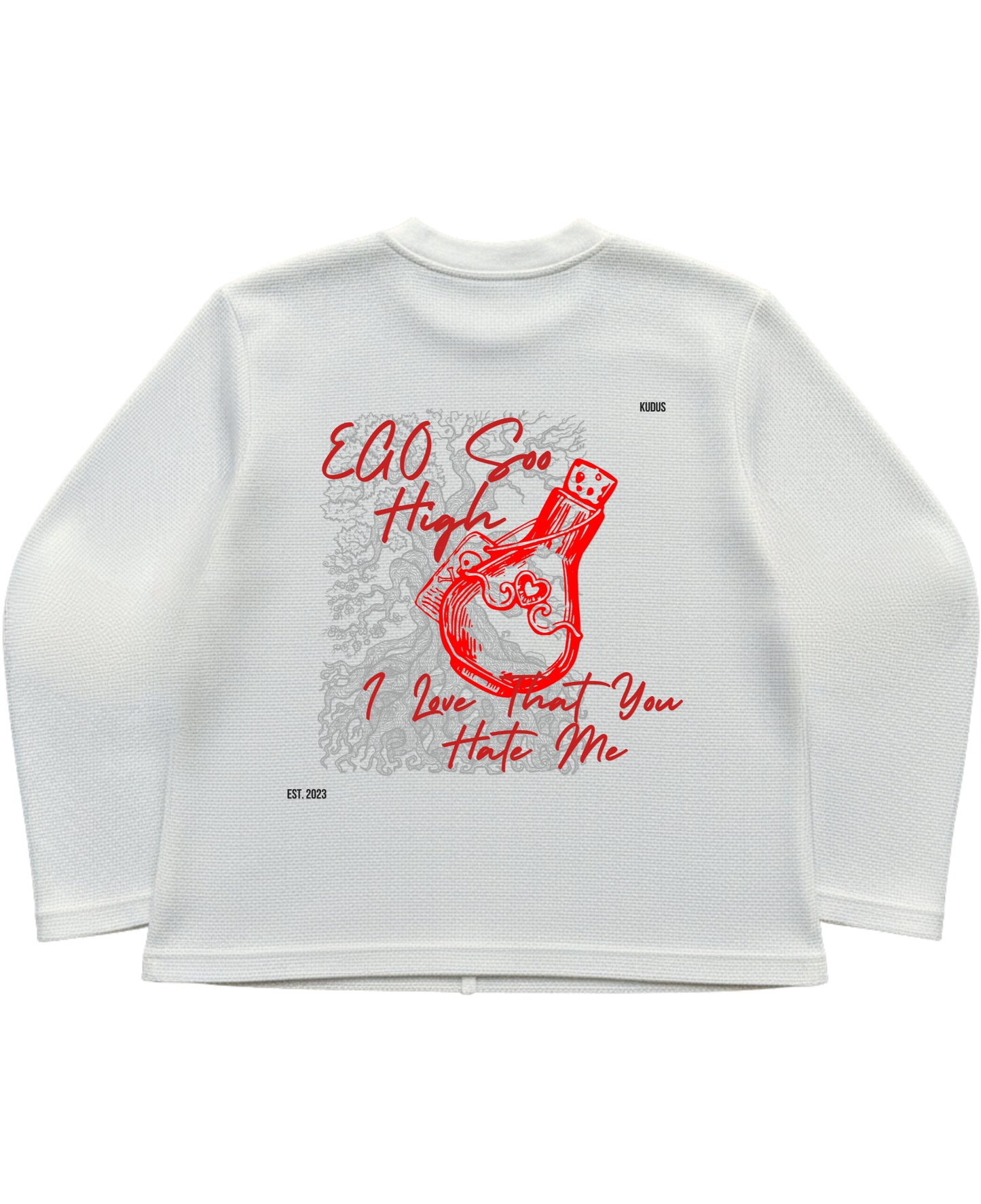 Off-white waffle knit oversized full-sleeve Back Design