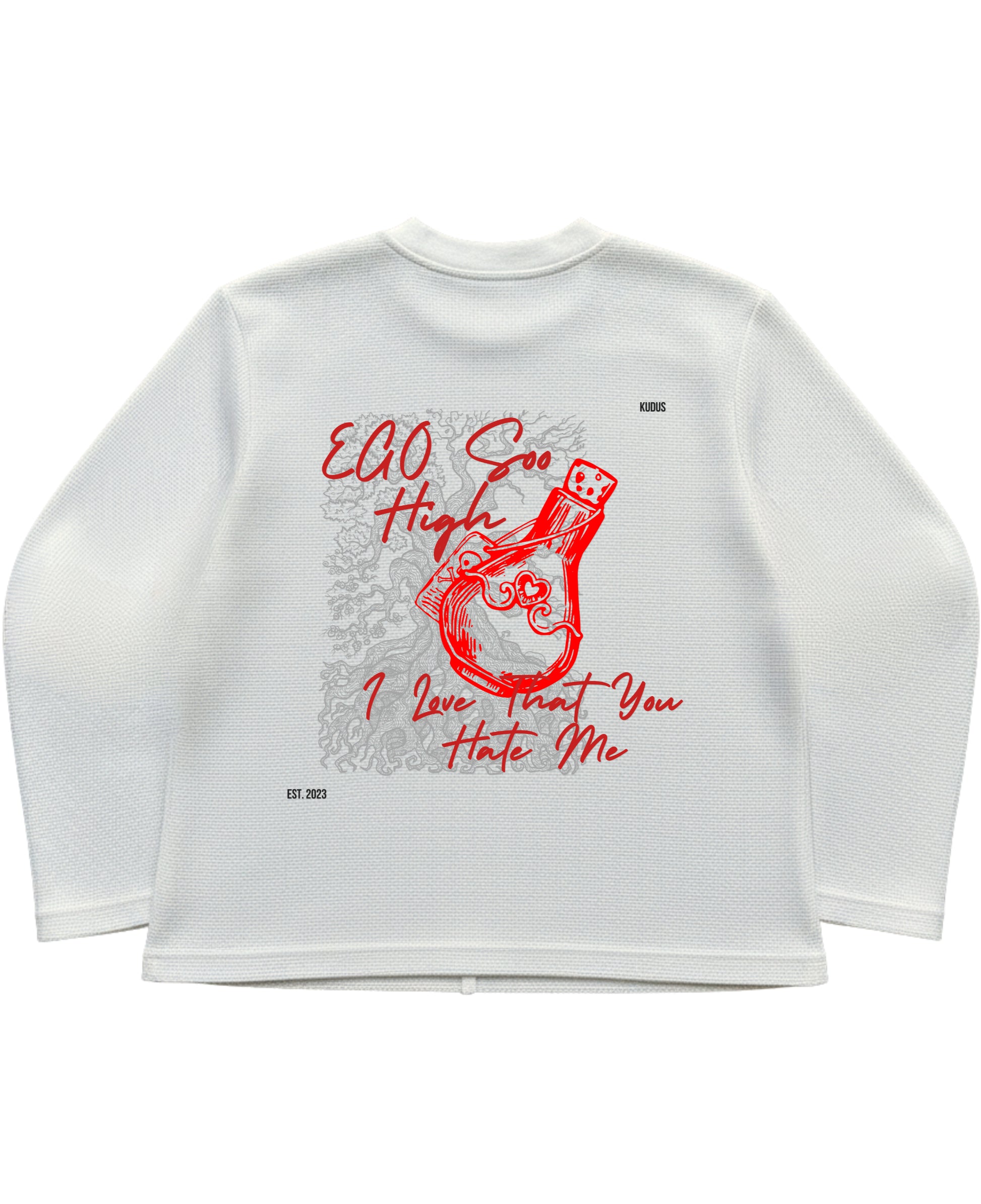 Off-white waffle knit oversized full-sleeve Back Design