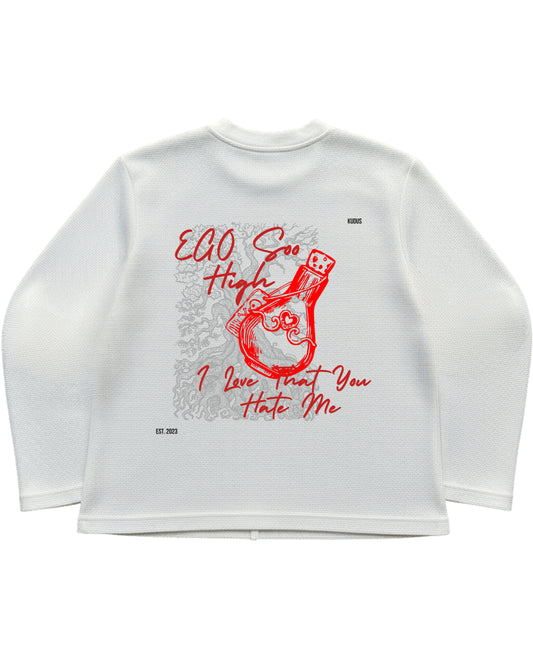 Off-white waffle knit oversized full-sleeve Back Design