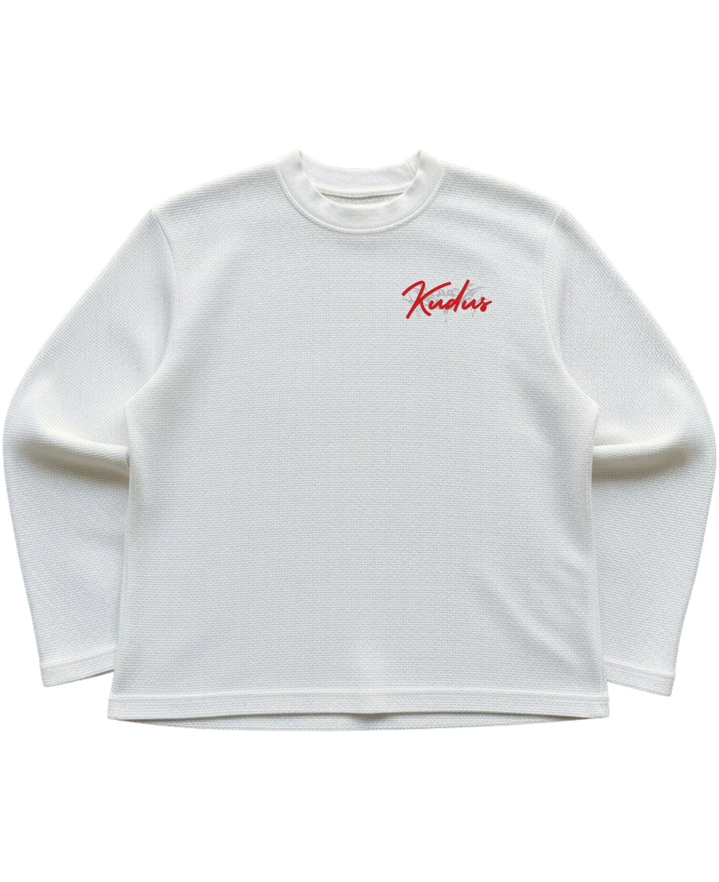 Off-white waffle knit oversized full-sleeve Front Design
