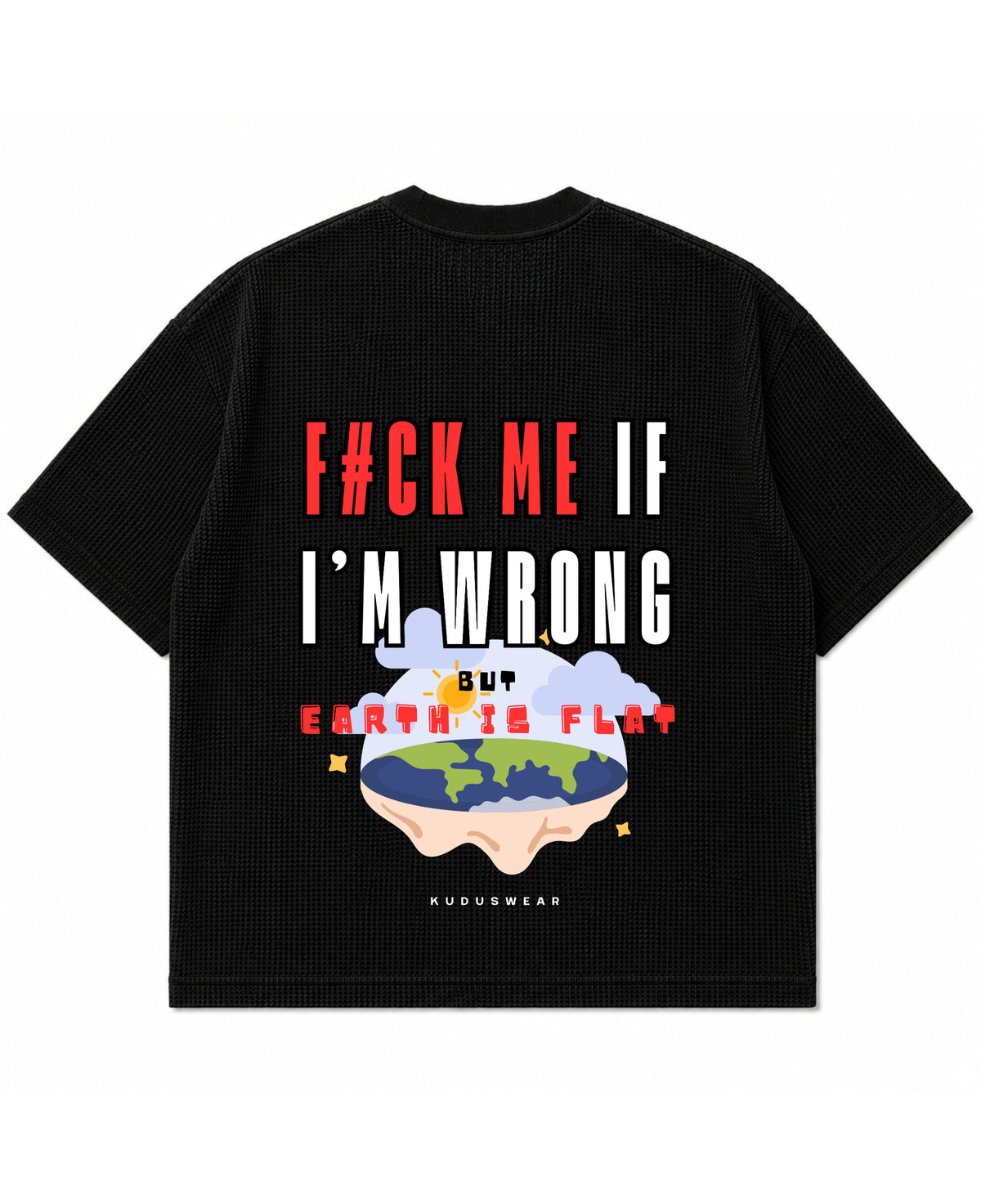 Black waffle boxy fit Back Design