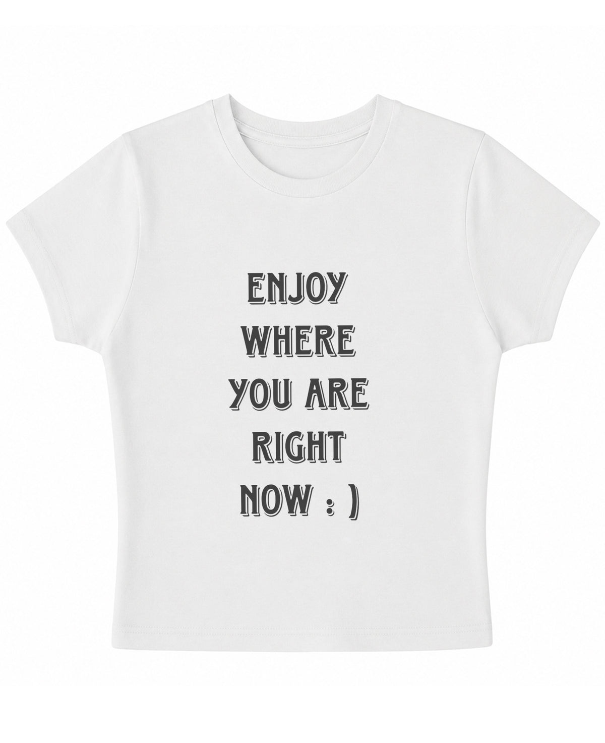 White Baby Tee Front Design