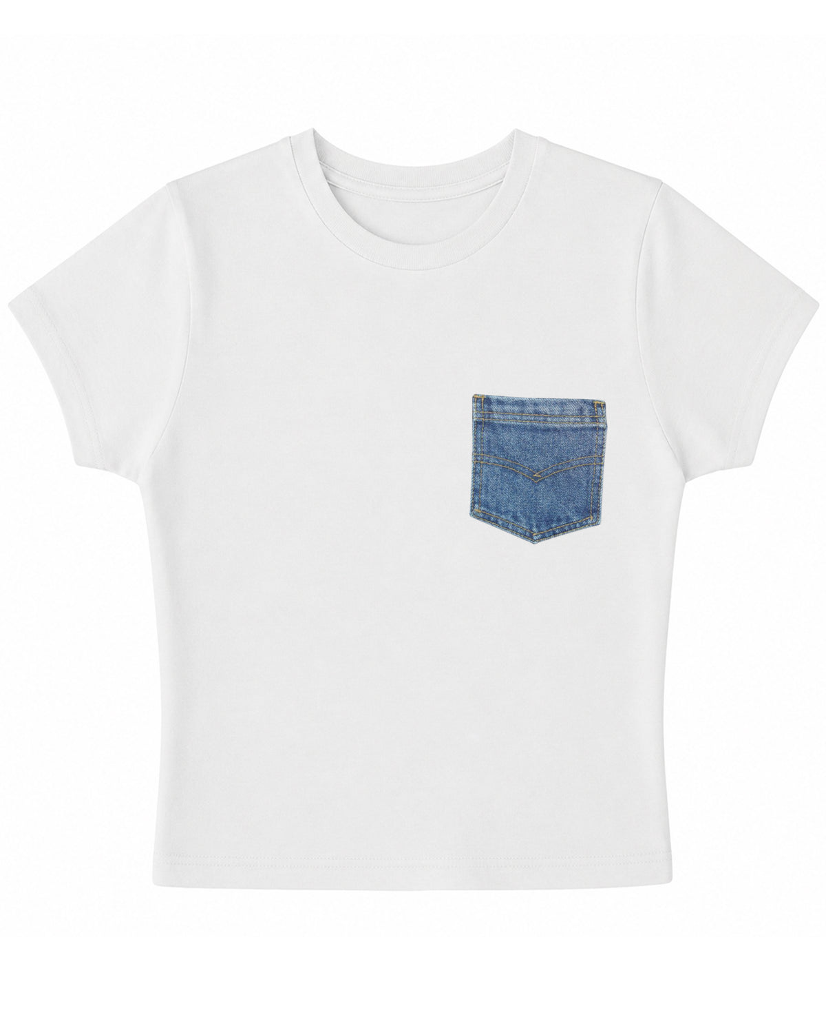 White Baby Tee Front Design