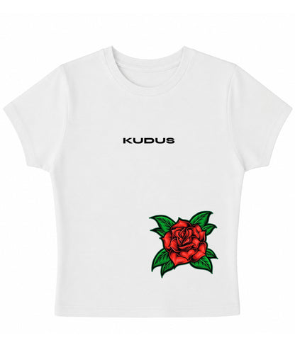 White Baby Tee Front Design