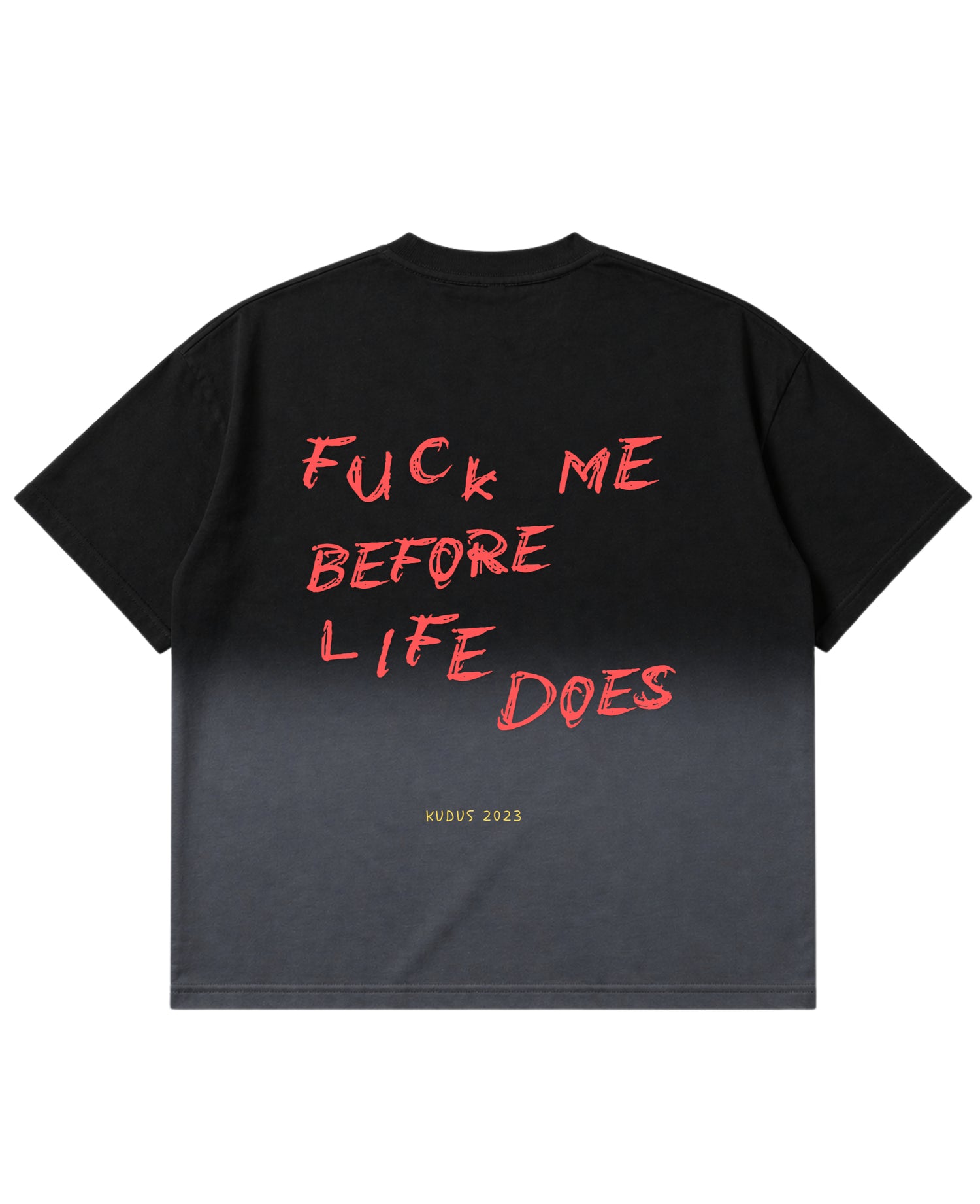 Black Ombré Wash Boxy Fit T-shirt Back Design