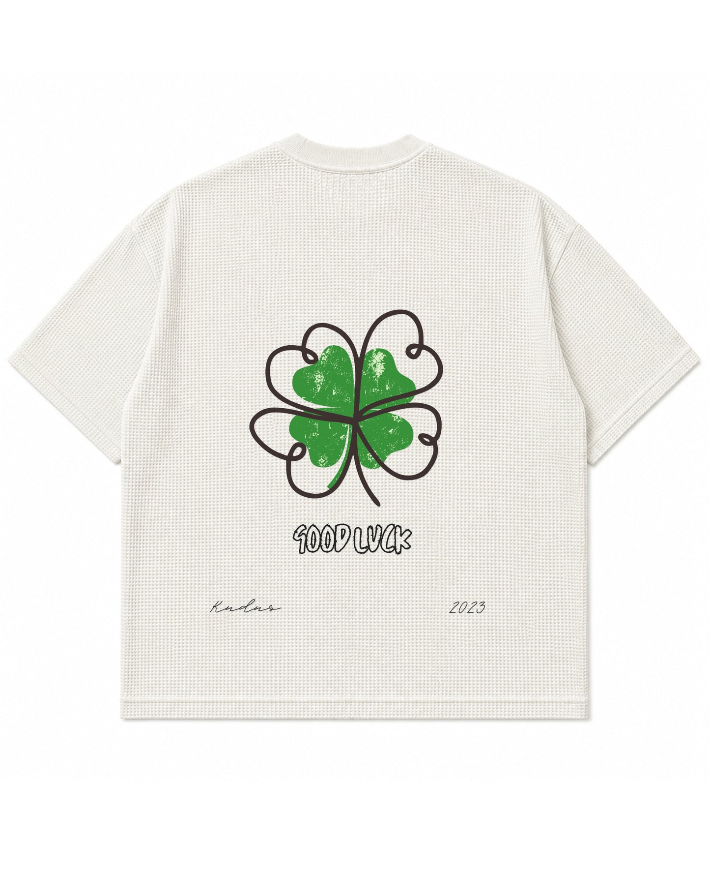 Off-white waffle boxy fit Back Design
