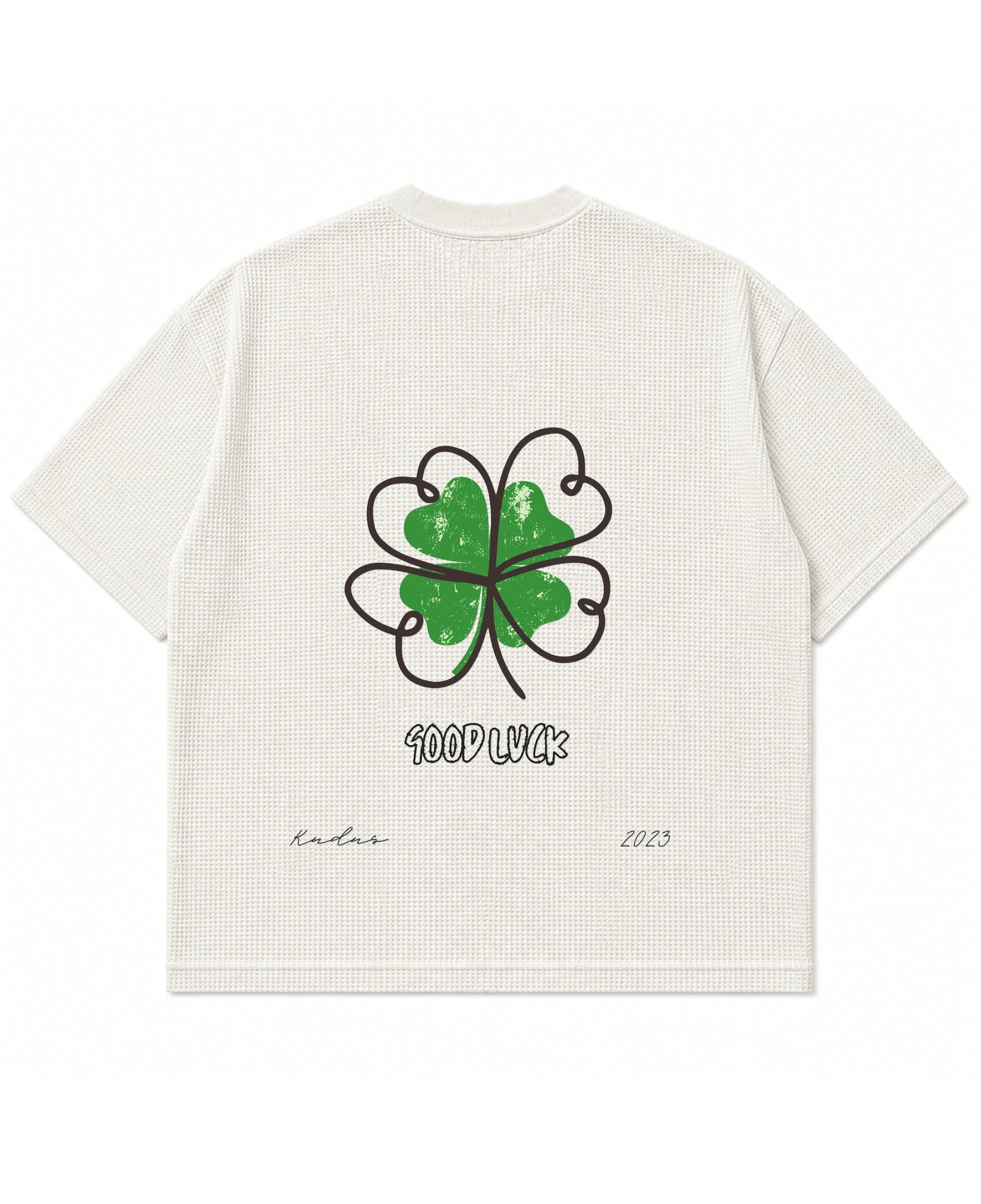 Off-white waffle boxy fit Back Design