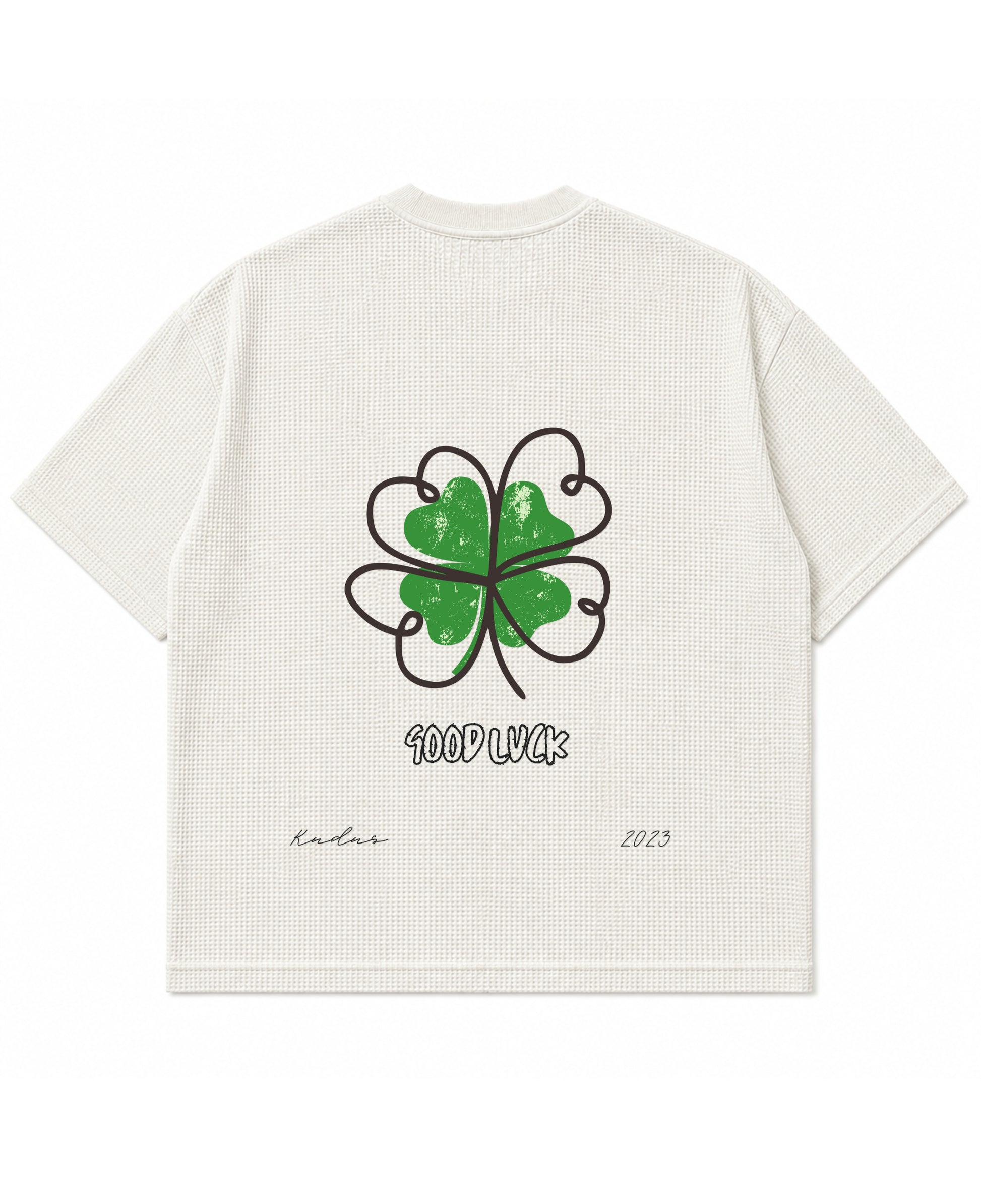 Off-white waffle boxy fit Back Design