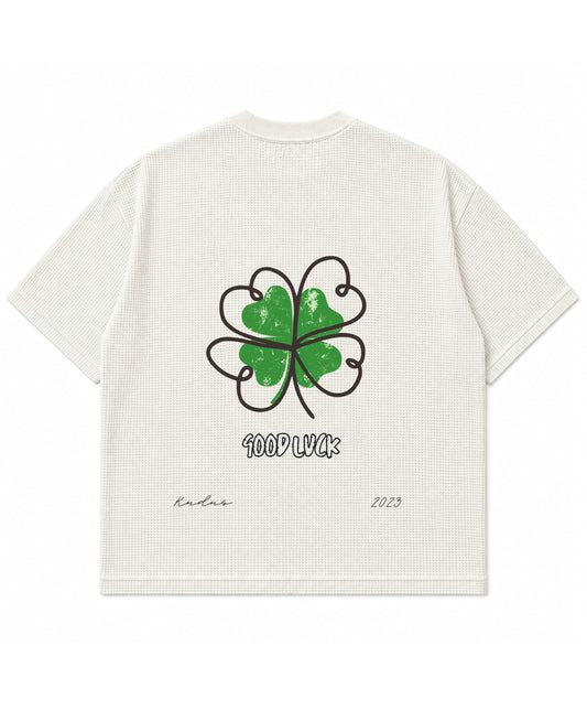Off-white waffle boxy fit Back Design