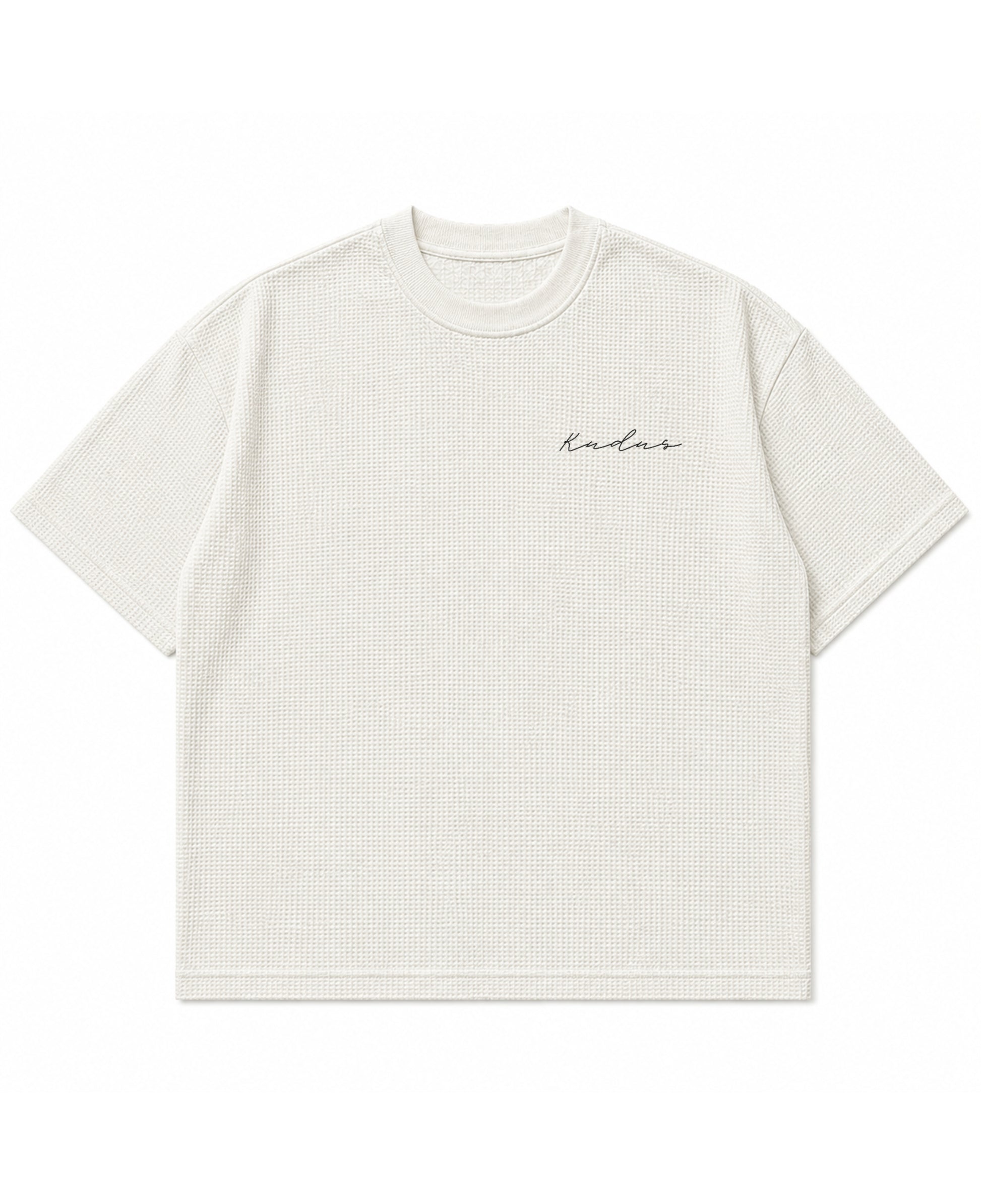 Off-white waffle boxy fit Front Design
