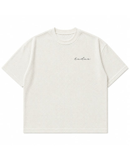 Off-white waffle boxy fit Front Design