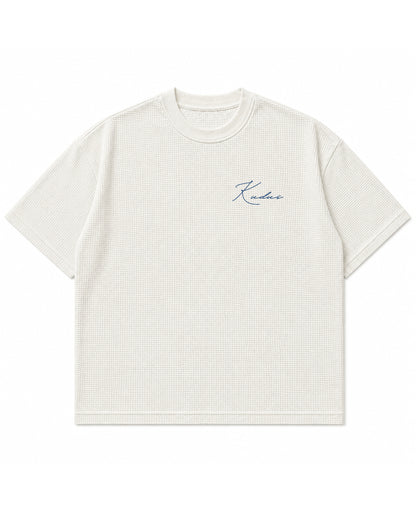 Off-white waffle boxy fit Front Design