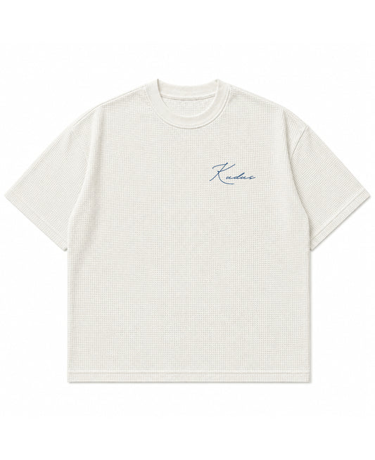Off-white waffle boxy fit Front Design