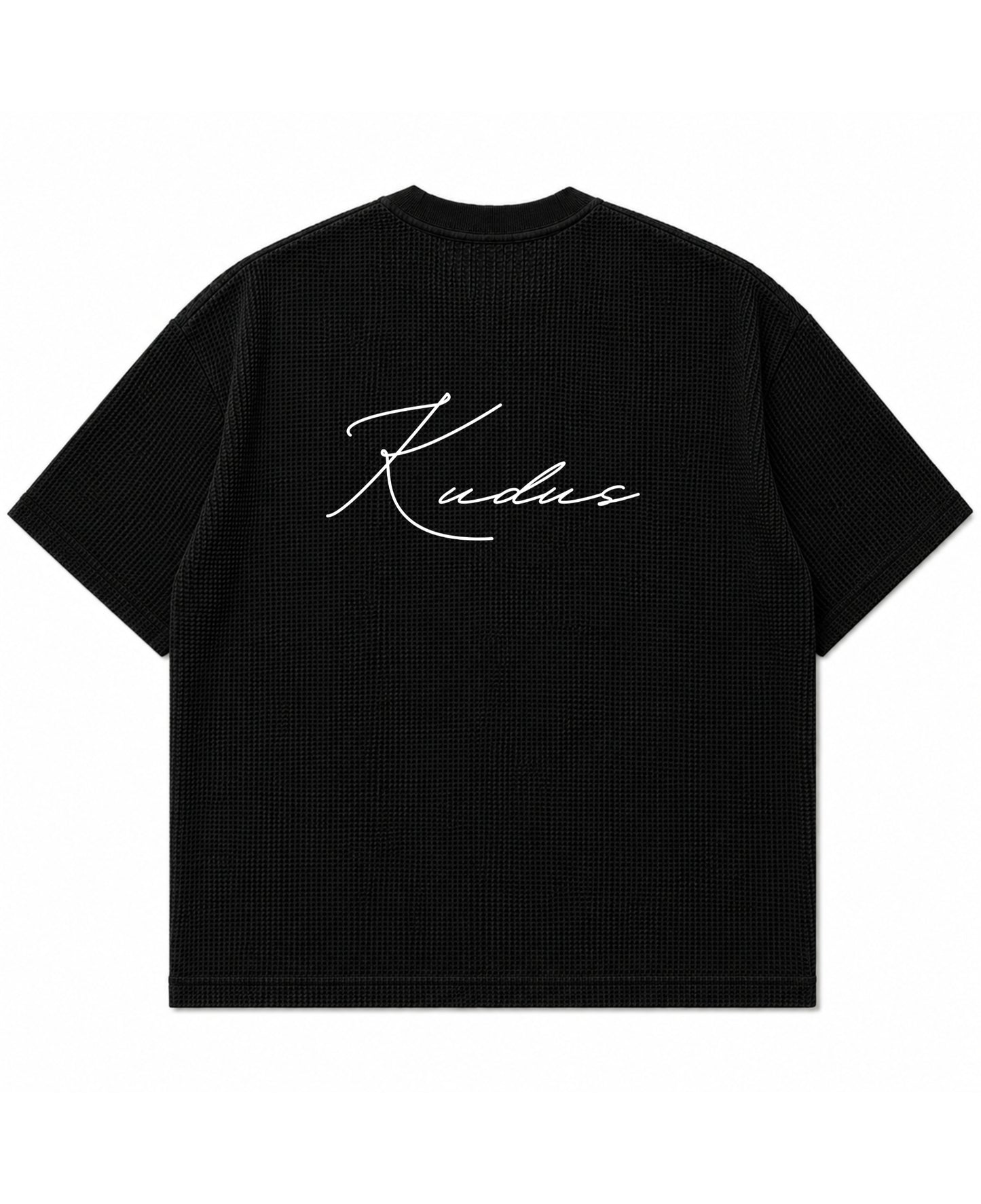 Black waffle boxy fit Back Design