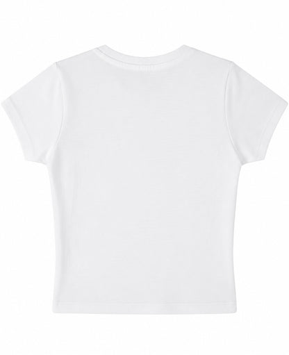 White Baby Tee Back Design