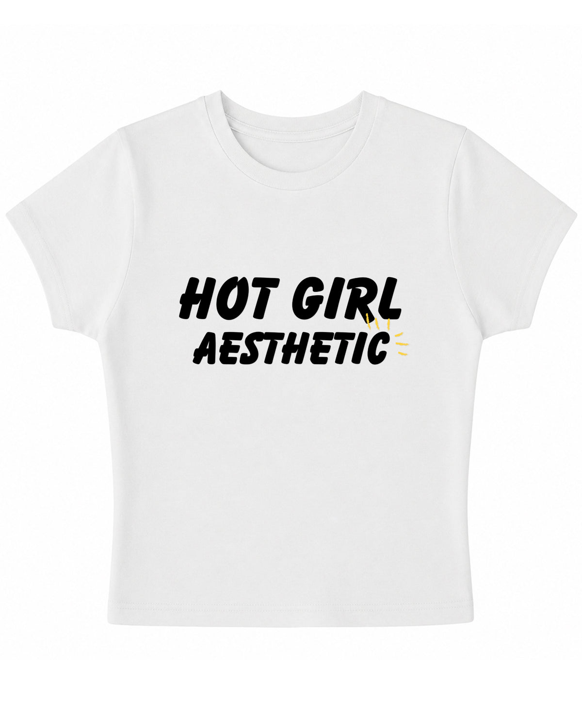 White Baby Tee Front Design
