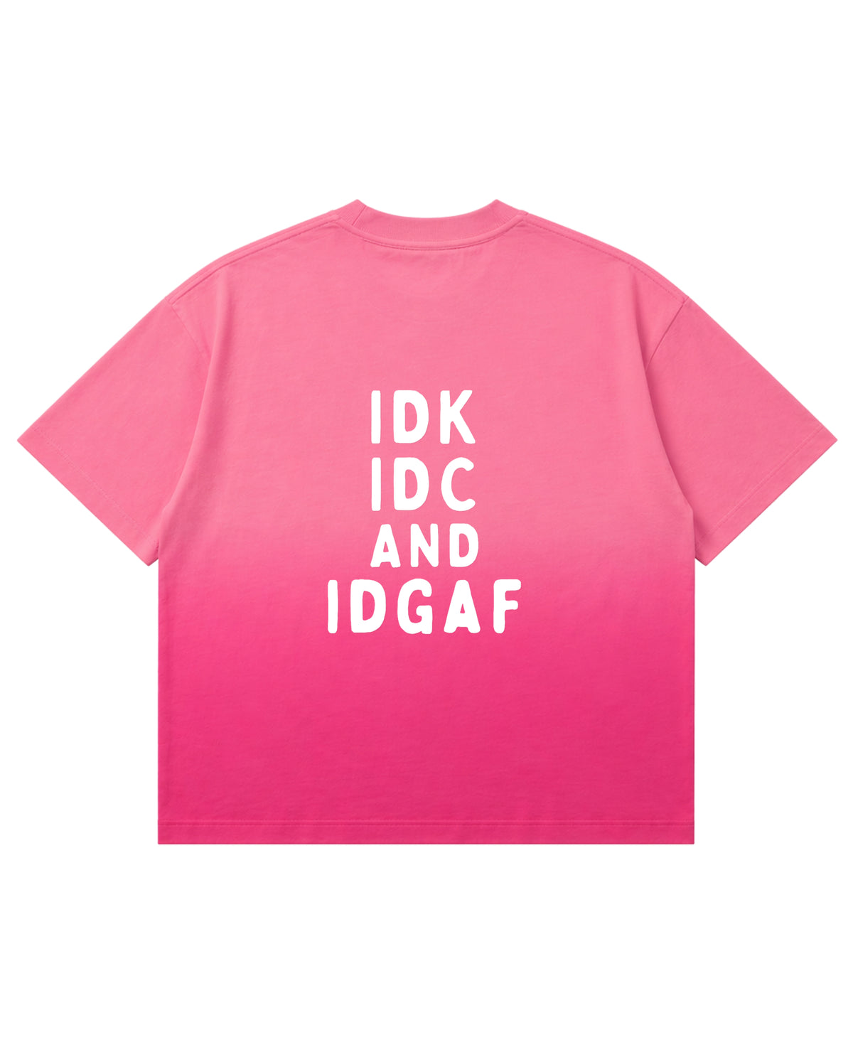 Pink Sunfade Ombré Wash Boxy Fit T-shirt Back Design