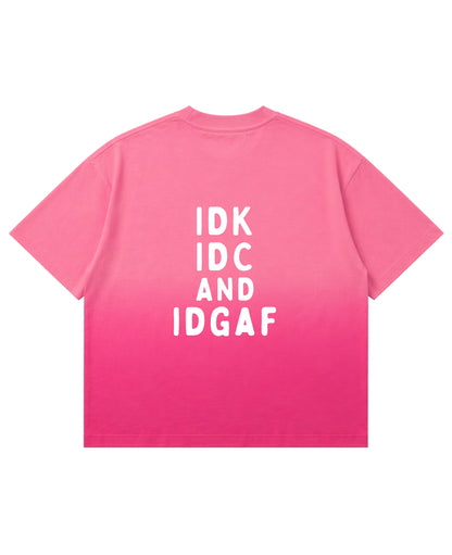 Pink Sunfade Ombré Wash Boxy Fit T-shirt Back Design