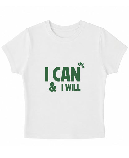 White Baby Tee Front Design