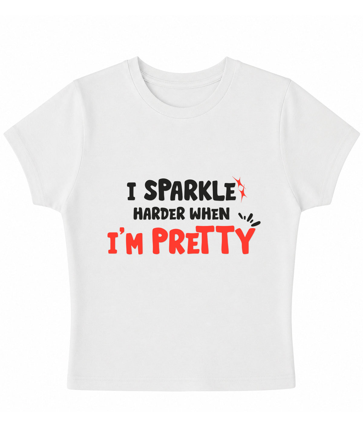 White Baby Tee Front Design