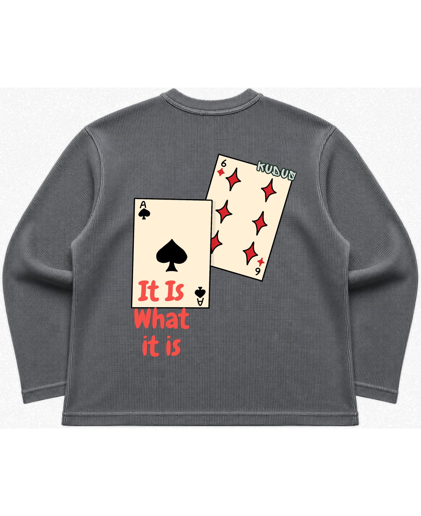Acidwash waffle knit oversized full-sleeve Back Design