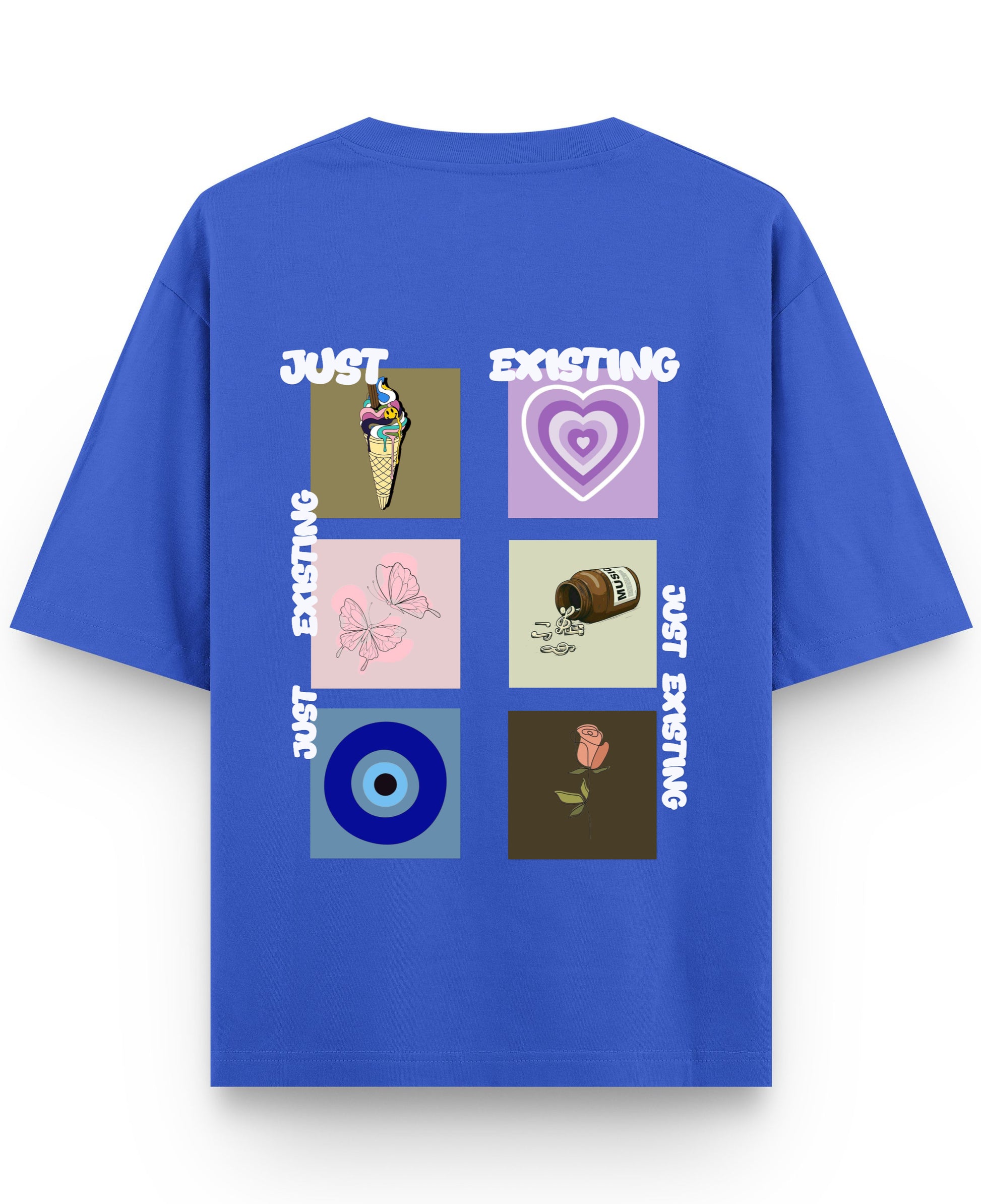Royal Blue Oversized T-Shirt Back Design