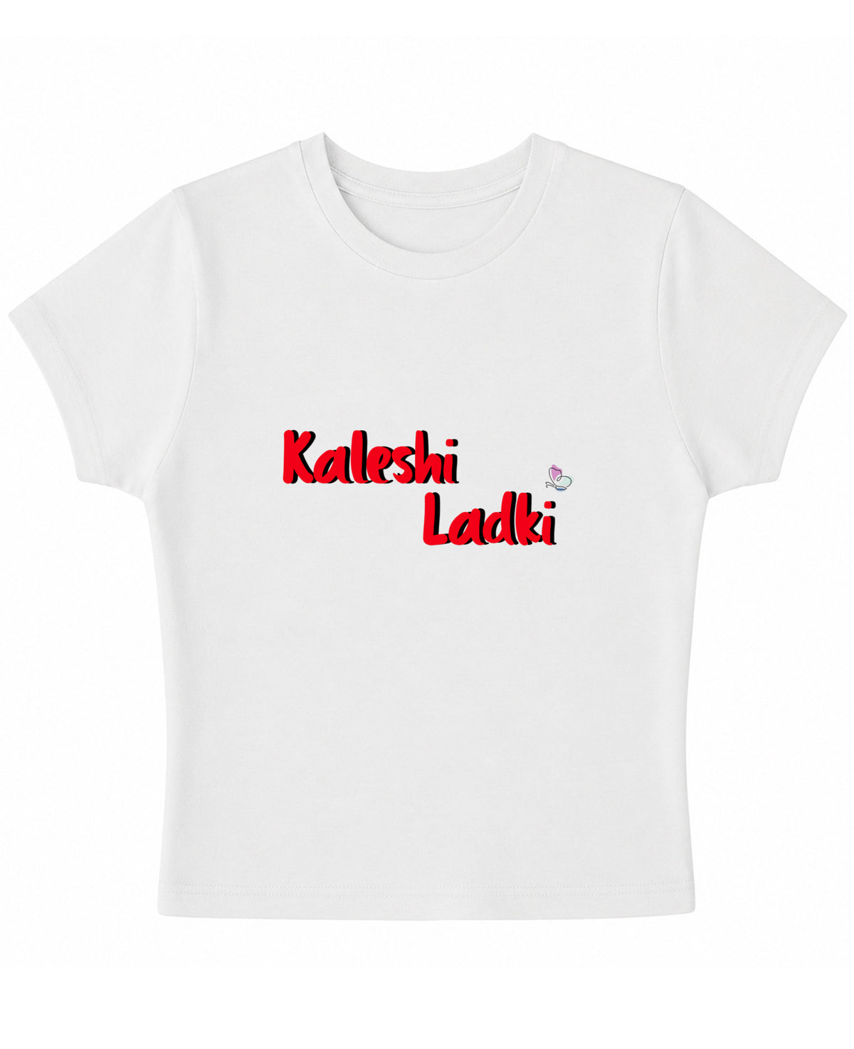 White Baby Tee Front Design