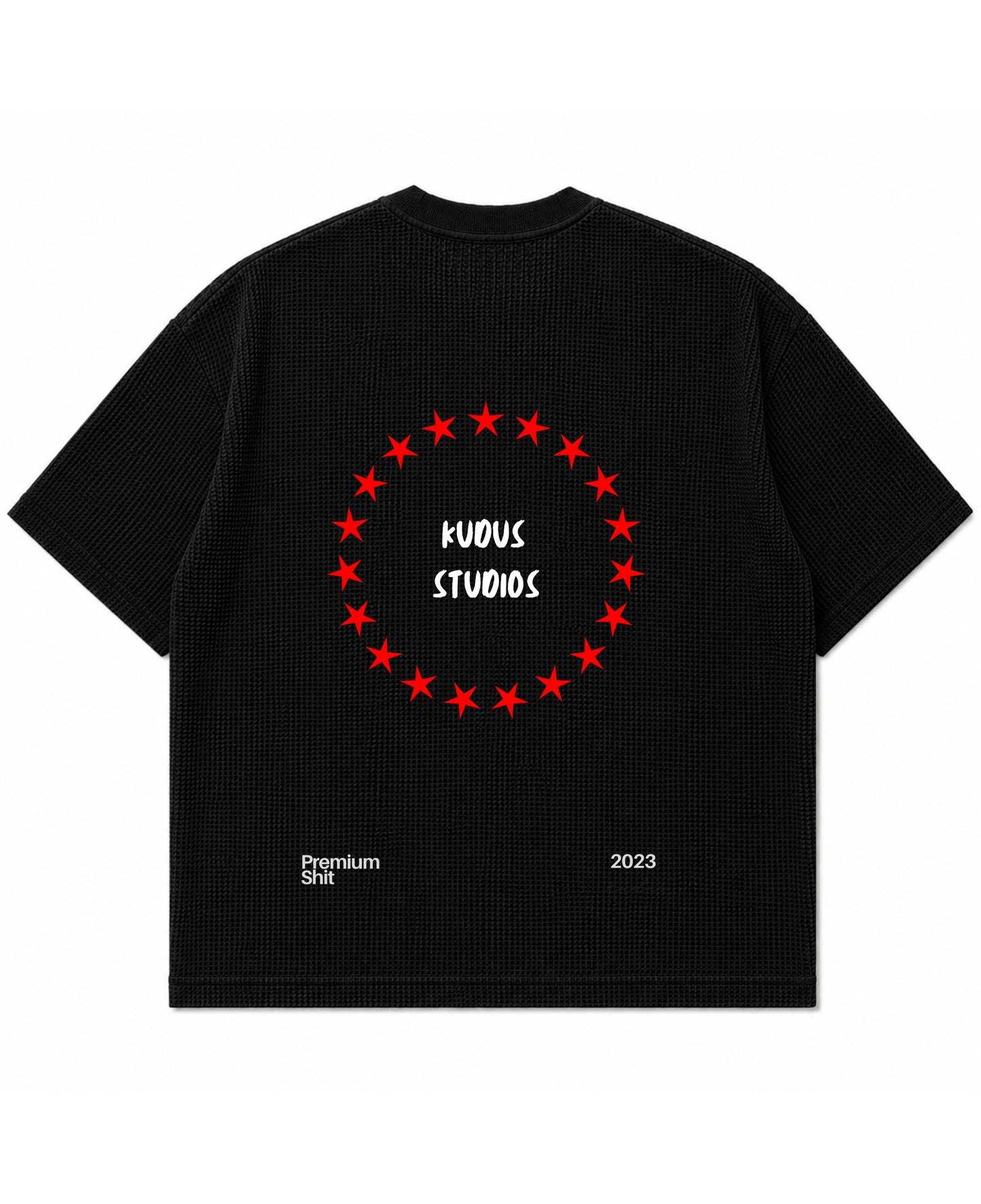 Black waffle boxy fit Back Design