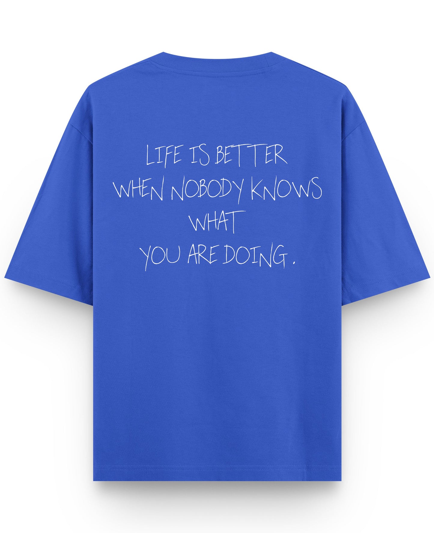Royal Blue Oversized T-Shirt Back Design