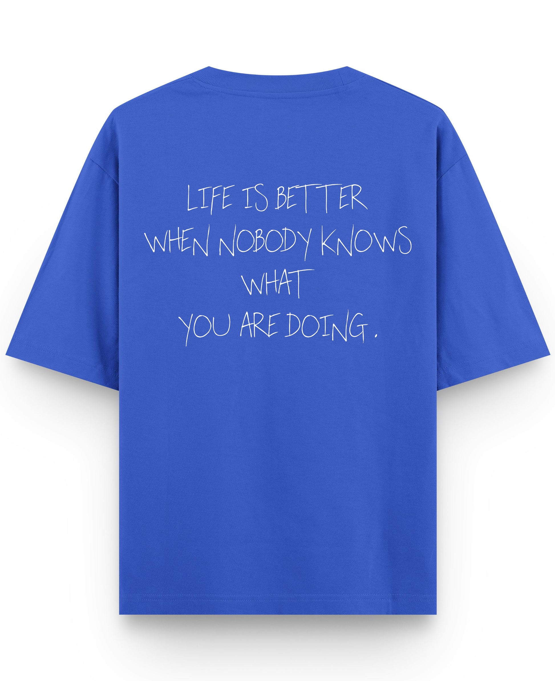 Royal Blue Oversized T-Shirt Back Design