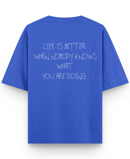 Royal Blue Oversized T-Shirt Back Design