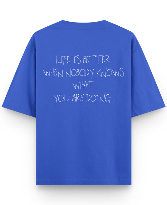 Royal Blue Oversized T-Shirt Back Design