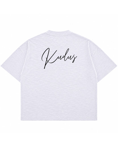 Dusty White Boxy Slub tee Back Design