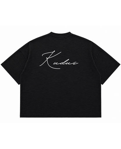 Graphite Boxy Slub tee Back Design
