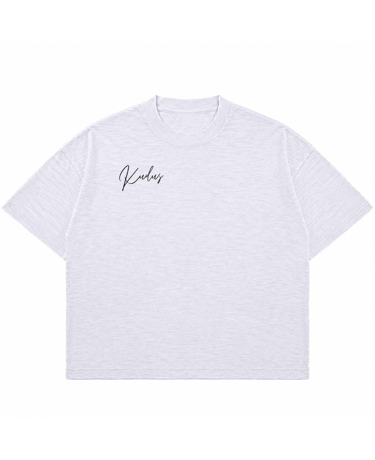 Dusty White Boxy Slub tee Front Design