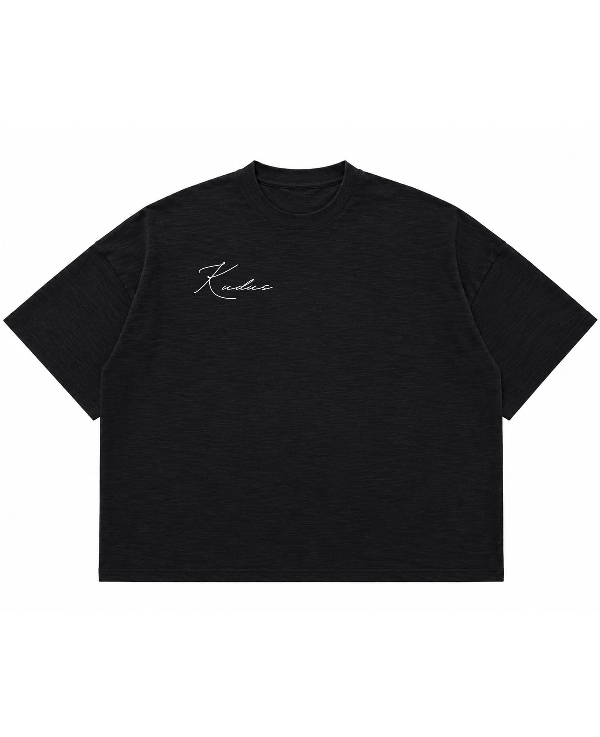 Graphite Boxy Slub tee Front Design