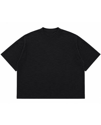 Graphite Boxy Slub tee Front Design