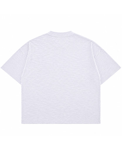 Dusty White Boxy Slub tee Back Design