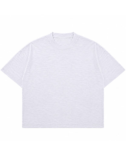 Dusty White Boxy Slub tee Front Design