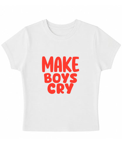 White Baby Tee Front Design