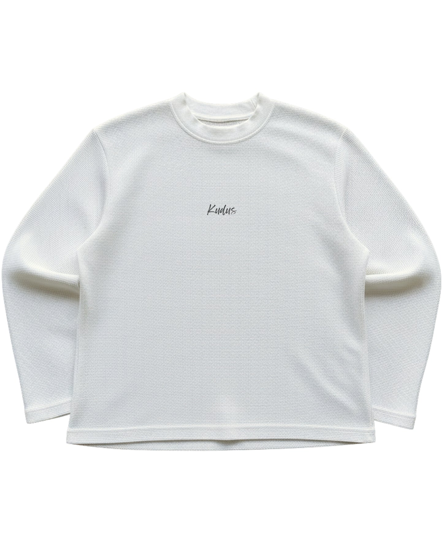 Off-white waffle knit oversized full-sleeve Front Design