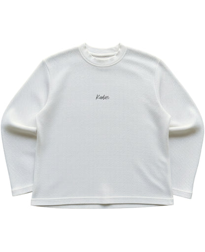 Off-white waffle knit oversized full-sleeve Front Design