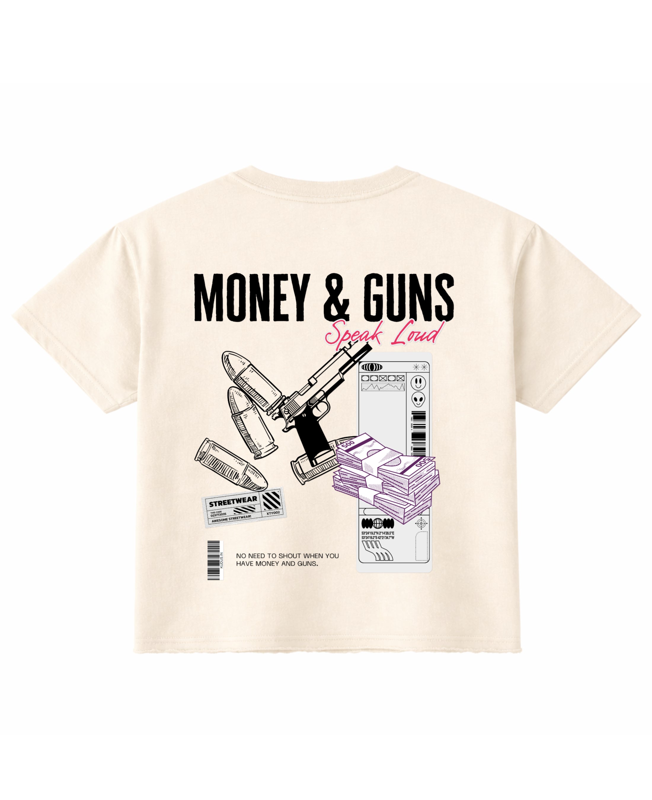 Off White Boxy Fit T-shirt Back Design