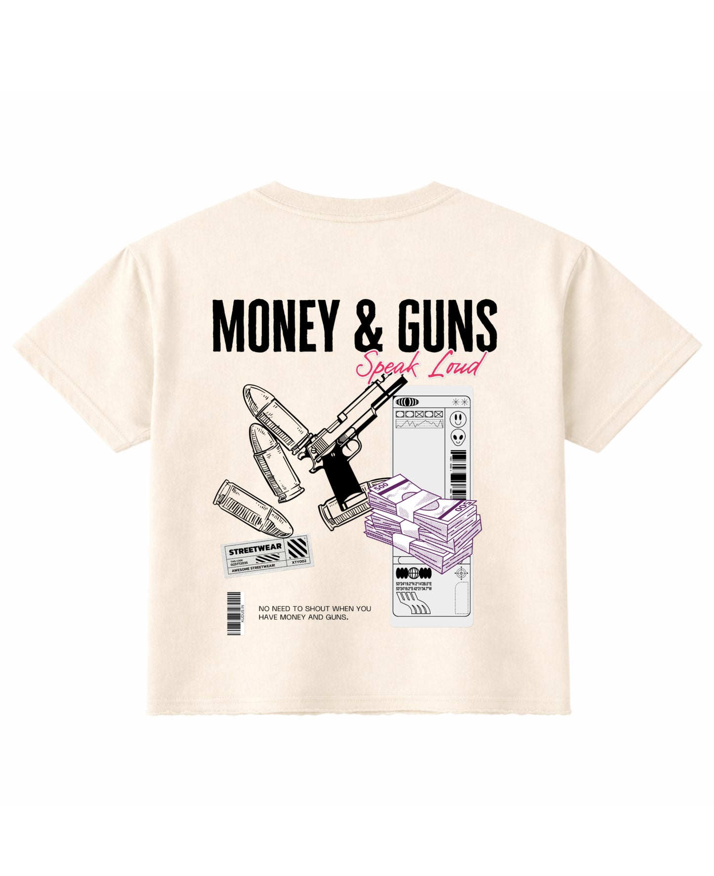Off White Boxy Fit T-shirt Back Design