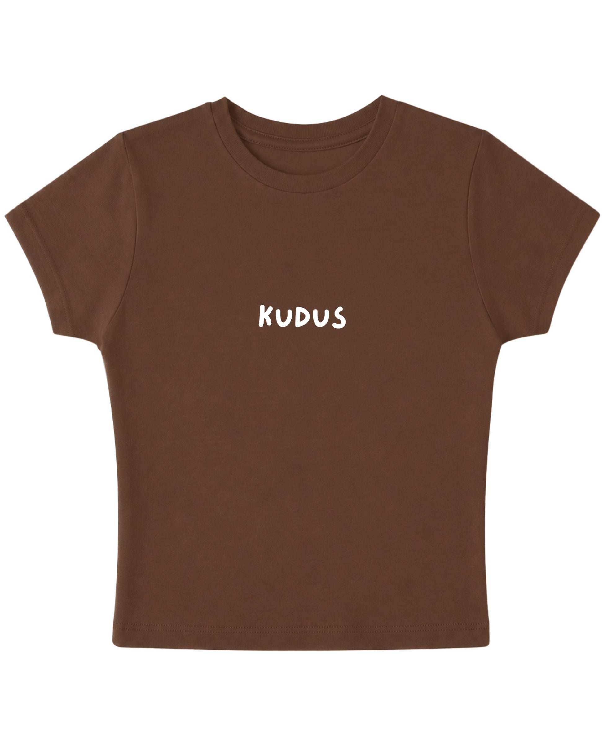 Mousse Brown Baby Tee Front Design