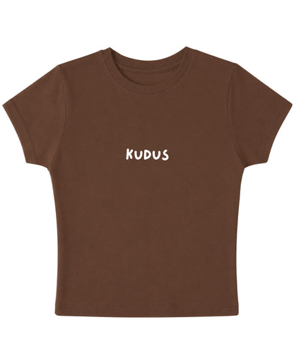 Mousse Brown Baby Tee Front Design