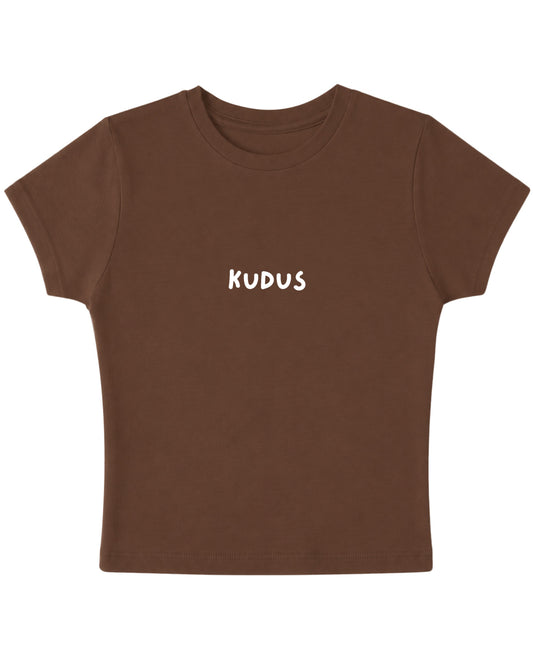 Mousse Brown Baby Tee Front Design