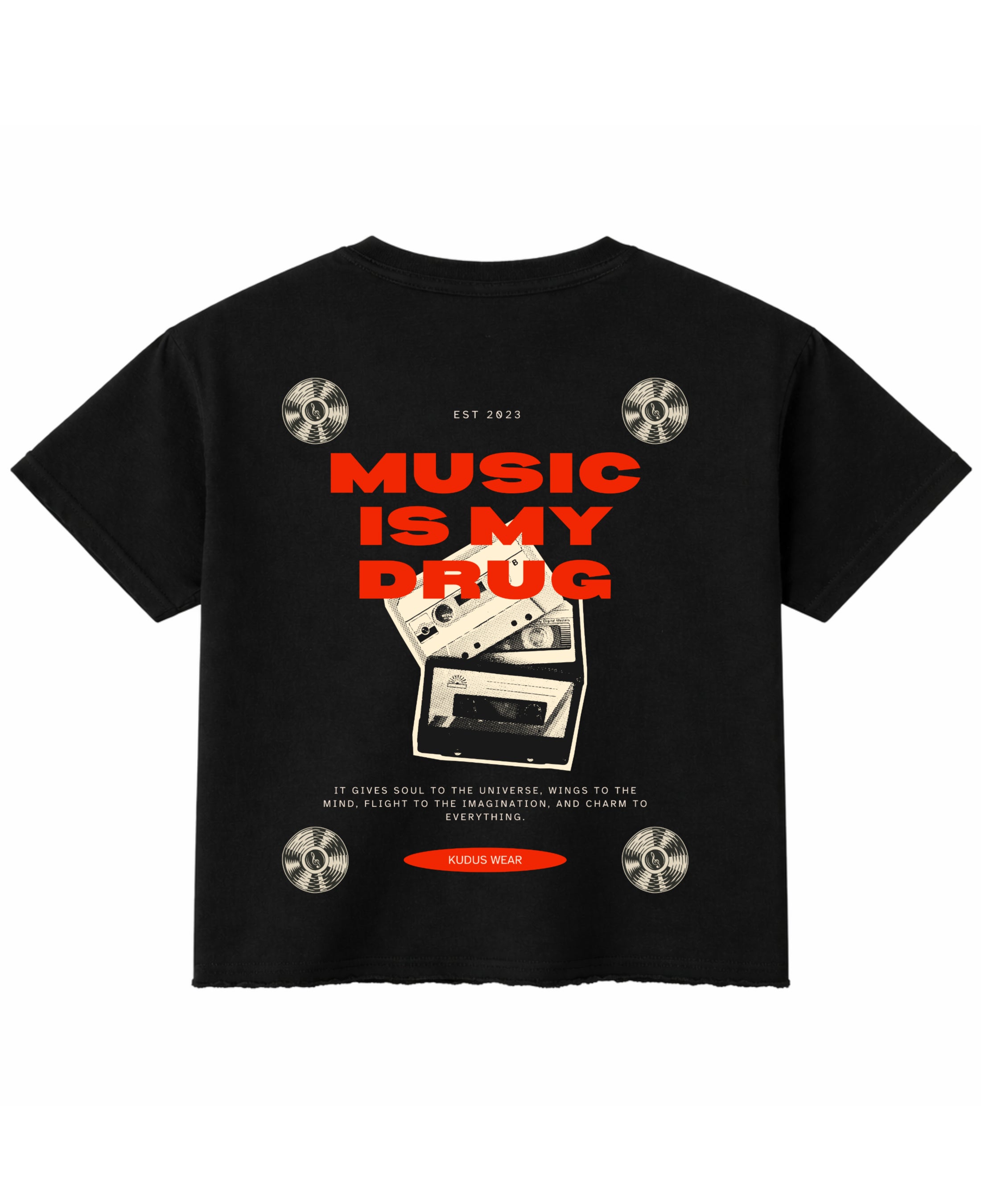 Black Boxy Fit T-shirt Back Design