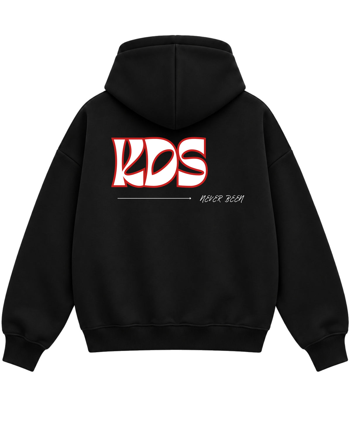 Black Boxy Dual Zipper Hoodie Back Design